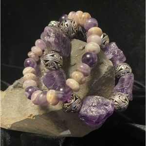 Chunky Amethyst Bracelet Sets
